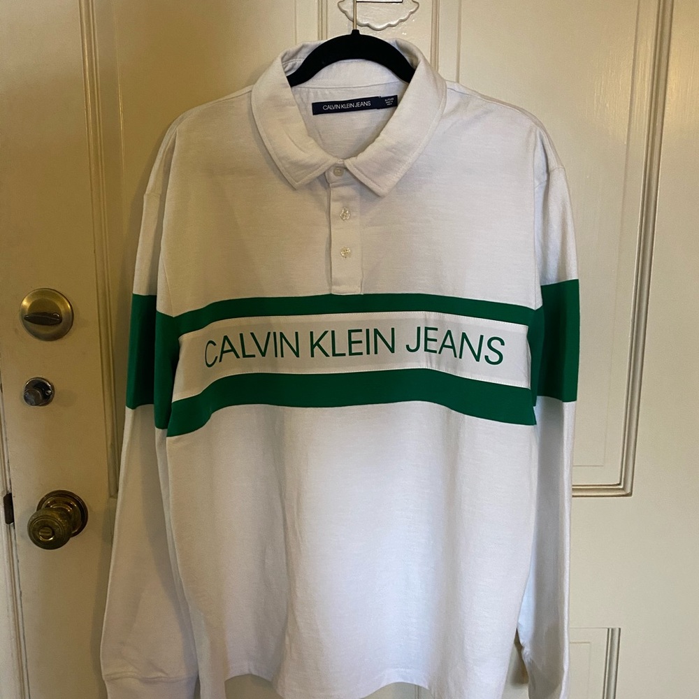Calvin Klein Rugby Long-sleeve Polo 👕👕 Size XL!